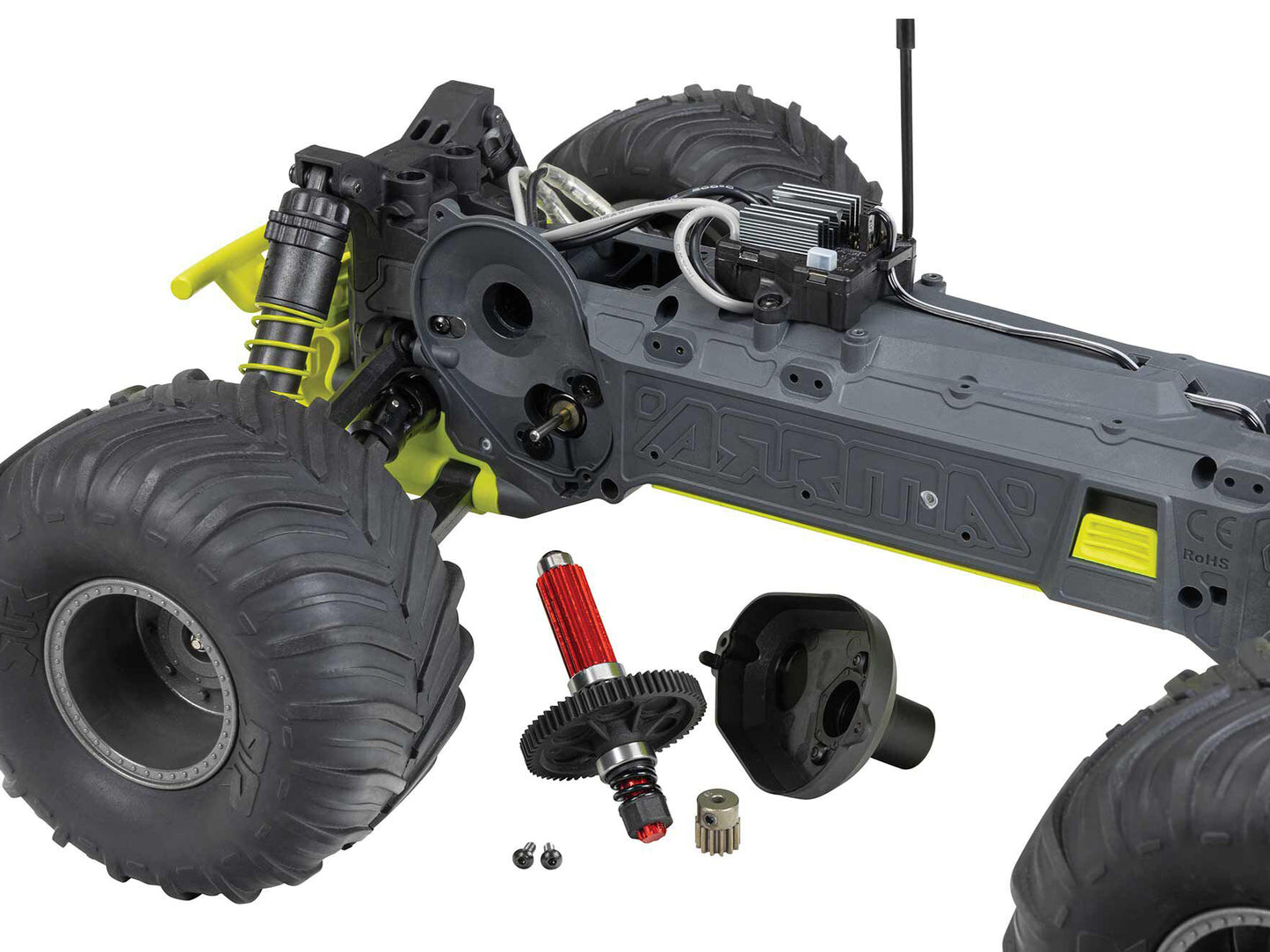 ARRMA Gorgon 2wd MT 1/10 RTR Smart w/8.4v Batt/USB Charger Yellow