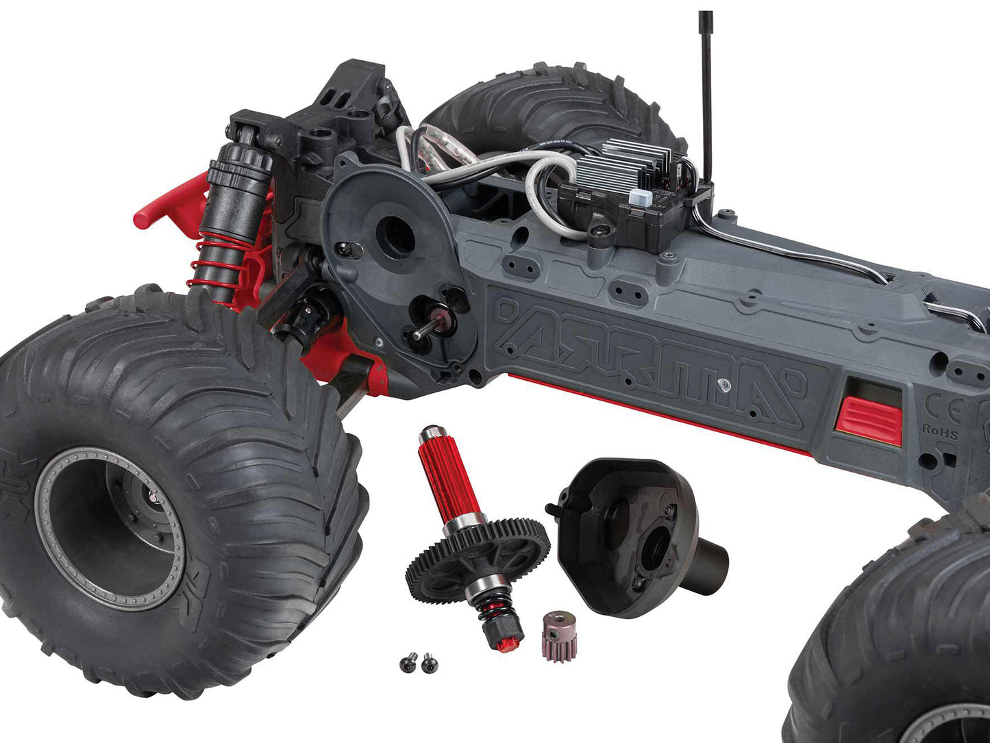 ARRMA Gorgon 2wd MT 1/10 RTR Smart w/8.4v Batt/USB Charger Red