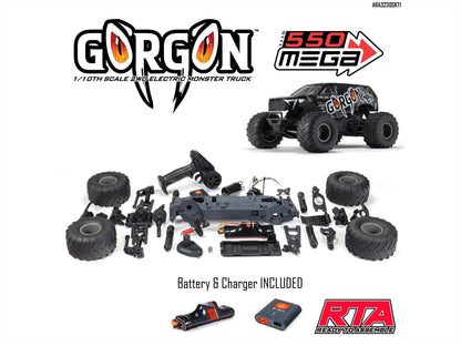 ARRMA Gorgon 2wd MT 1/10 Ready-To-Assemble Kit w/8.4v/Chg Gunmeta