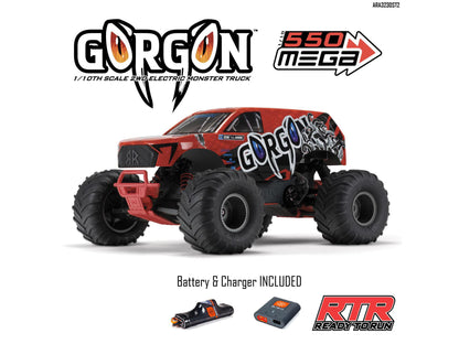 ARRMA Gorgon 2wd MT 1/10 RTR Smart w/8.4v Batt/USB Charger Red