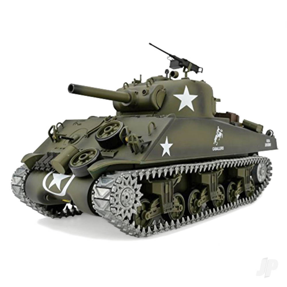 1:16 U.S. Medium Tank M4A3 Sherman with Infrared Battle System (2.4GHz + Shooter + Smoke + Sound + Metal Gearbox + Metal Tracks) by Henglong in RC Models/Tanks HLG3898-1P